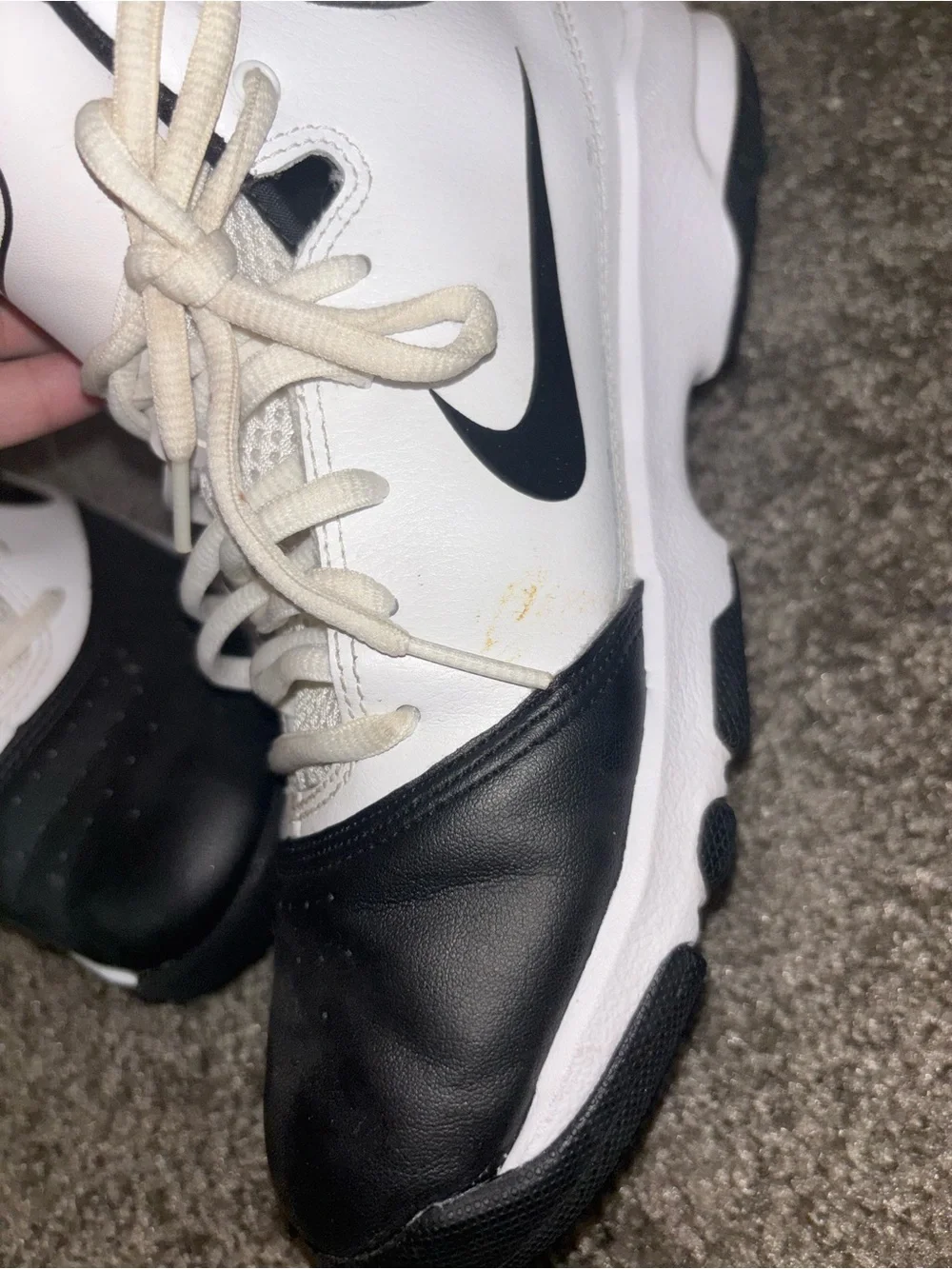 Kids Nike Elite Black and White Mid-Top Athletic Sneakers